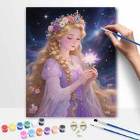 Disney princess oil painting hand painting art kit coloring painting handmade diy home decoration gift 20x30cm gray