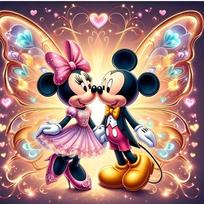Disney 5D Diamond Painting Mickey Minnie Cross Stitch Mosaic Kit Home Decoration Wall Sticker DIY Handmade Gift Round 50x50cm