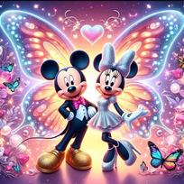 Disney 5D Diamond Painting Mickey Minnie Cross Stitch Mosaic Kit Home Decoration Wall Sticker DIY Handmade Gift Round 20x20cm