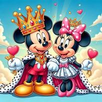 Disney 5D Diamond Painting Mickey Minnie Cross Stitch Mosaic Kit Home Decoration Wall Sticker DIY Handmade Gift Round 50x50cm