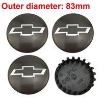 Automobilio ratlankio centriniai dangteliai 22837060 Chevrolet Silverado Cavalier Equinox Trailblazer Chevelle dekoravimui 4 vnt. 83 mm skersmens black