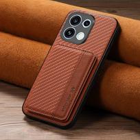 Dėklas OPPO Reno 16 Pro PU odos atverčiamas piniginė su kortelių laikikliu, smūgiams atsparus dangtelis OPPO Reno 16 16 Pro, magnetinis laikiklis, telefono krepšys OPPO Reno16 5G ruda