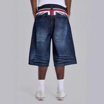 Y2K Streetwear Denim Pants Unisex Wide Leg Loose Fit Cropped Full Length With Patchwork Washed Detail XXL blue