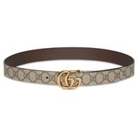 GUCCI GG Marmont Dvigubo G sagties drobės diržas moteriškas, plotis 3cm 659417-92TIC-8358 ruda