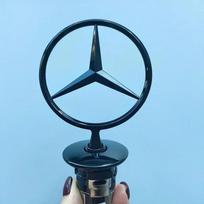 Variklio dangčio stovas Logotipas Žvaigždės ženklelis Priekinis variklio dangtis Automobilio emblema Mercedes Benz W163 W204 W212 W210 W220 W24 C200 C200l Chromas Juoda Auksinė stand star black