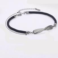 Mobius Ring Couple Bracelet Men's and Women's Simple Woven Black and White Hand Rope A Pair of Student Gifts Hand Jewelry gray