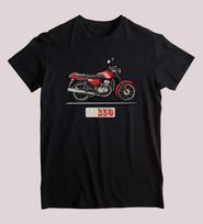 Jawa 350 Čekoslovakija Klasikinis Motociklas Marškinėliai Vasariniai Medvilniniai Trumpomis Rankovėmis Apvalia Kaklo Iškirpte Vyriški Marškinėliai Nauji S3XL L black