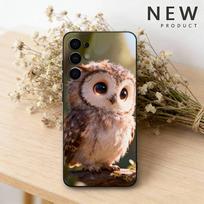 Cute Owl  phone Case For Samsung S26,25,24,21,22,23,30,20,Ultra,Plus,Fe,Lite Black Soft Cover Samsung S23plus5G beige