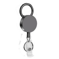 Heavy Duty Retractable Metal Wire Keychain Pull Badge Reel ID Lanyard Name Tag Card Badge Holder Reel Key Ring Outdoor Tool Gift gray