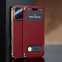 Originalios odos dėklas iPhone 17 Pro Max, magnetinis langelis, Coque for iPhone17 17Pro, atverčiamas dangtelis su apsauga kamerai iPhone17 raudona