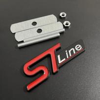 3D Metalinis ST Line Priekinių grotelių ženklelis Automobilio Galinės bagažinės Ženklelis Ford Edge Puma Kuga Mondeo Fiesta Ecosport Focus STLINE Lipdukas
