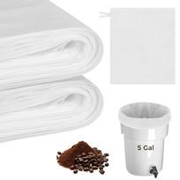 100 Pack Commercial Cold Brew Coffee Filters 5 Gallon Bucket Disposable Fine Mesh Non Woven Bags for Coffee Shops Restaurants High Volume Brewing balta