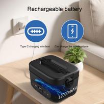 Cordless Electric Lunch Box 12000mAh Heated Battery Powered Multi Mode Automatic Heating Portable Food Warmer for Outdoor Fishing Car Home blue