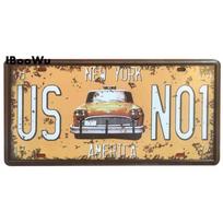 Senovinis metalinis plakatas JAV Teksasas Niujorkas Kalifornijos automobilio numeris Metalinis valstybinio numerio dekoras Sienos Baras Pub Garažo skardos ženklai ir lentelės 15x30cm beige