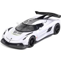 1/32 Žaisliniai automobiliai Koenigsegg Jesko Lietas metalas,Kolekcionuojamas Koenigsegg modelio automobilis,Patraukite Koenigsegg žaislinį automobilį su šviesa ir muzika,Automobilių žaislai 1/32-Size:15*6.5*4cm balta
