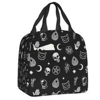 Lunch Bag Goth Thermal Cooler Insulated  Box For Women Kids School Children Beach Travel Food Tote Bags 22x20x13CM gray