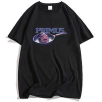 PRIMUS Frizzle Fry Vintažiniai marškinėliai trumpomis rankovėmis Medvilniniai marškinėliai su apvalia apykakle Laisvalaikio mada Juokingi grafiniai marškinėliai Unisex Streetwear L juoda