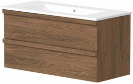 Vonios spintelė su praustuvu Raguvos Baldai Pure, copper oak sp., 45.4 cm x 99 cm x 50 cm