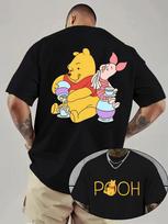 Vasarinis vyriškas Disney meškiuko Pū t-shirt, kasdieniam laisvalaikiui ir teminiams renginiams, unisex, medvilninis, trumpomis rankovėmis, oversized 4XL yellow