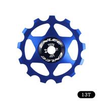1 vnt. Aliuminio lydinio dviračio kreipiamasis ratukas skriemulys galinio pavarų perjungiklio 11T 13T kreipiamasis MTB keraminis guolis įtempimo ratukas 4/5/6MM blue