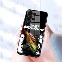 F-greitas Ir F-įsiutęs Telefono Dėklas Samsung S26 S25 S24 FE S23 S22 S21 Plus S20 Ultra Note20Ultra Juodas Stiklinis Dangtelis Galaxy S23 FE
