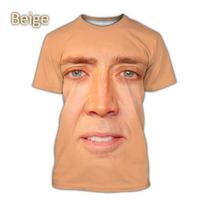 Naujas Pop 3D Aktorius Nicolas Cage Spausdinti Marškinėliai Vaikų Mada Gatvės Drabužiai Marškinėliai Juokingi Trumpomis Rankovėmis Greitai Džiūstanti Apranga Marškinėlis L beige