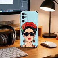 Frida Kahlo meno telefono dėklas Juodas silikonas Minkštas Samsung S25,S24,S21,S22,S23,S30,Ultra,S20,Plus,Fe,Lite Samsung S20fe