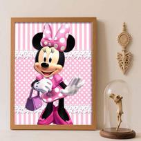 Disney Diamond Painting Set Minnie Mouse Home Decor Craft, Perfect Handmade DIY Gift Idea Round 20x30cm white