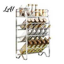 Countertop Spice Rack Stainless Steel Rack 2/3/4 Tier Condiment Organizer for Heavy Duty Countertop Multi-purpose Multi-Layer Seasoning Bottle L