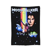 MJ Pop King MoonWalk Scribble Blankets Flannel Textile Decor Multi-function Lightweight Throw Blankets for Sofa Travel Rug Piece 130x150cm beige