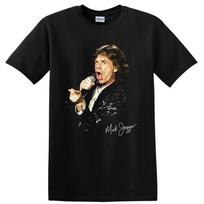Mick Jagger Roko Muzikos Portretas Marškinėliai Rolling Stones Dainininko Marškinėliai L beige