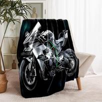 1pc Blanket Kawasaki Ninja Print Design, Lightweight Blanket for Sofa, Bed- Soft &Warm, Gift for All Seasons like Christmas, Halloween 80cmx120cm black