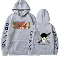 Roronoa Zoro Eyes Hoodies ONE PIECE Anime megztinis Unisex rudens ir žiemos megztiniai Nauji hip pop gatvės drabužiai madingi drabužiai M white