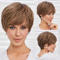 HAIRCUBE Bob Pixie Cut šokoladiniai rudi tiesūs sluoksniuoti Remy perukai žmonių plaukams su kirpčiukais Trumpi natūralūs beklijuoti žmogaus plaukų perukai moterims beige