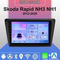 „Android Carplay“ automobilio radijas, skirtas „Skoda Rapid NH3 NH1 2012-2020“ daugialypės terpės grotuvo galvos blokas, stereo GPS navigacija BT WIFI 2+32GB 2+32GB