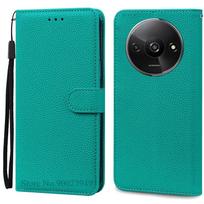 Dėklas Redmi A3 Odinis piniginės tipo atverčiamas dėklas Xiaomi Redmi A3 Apsauginis dėklas Fundas Coque skirtas Xiaomi Redmi A3 A 3 telefono dėklui For Redmi A3 (2024) žalsvai mėlyna