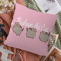 Cute P-Pusheen Cat Pillowcase toon Gift Cushion Cover Bedroom Home Sofa Chair Seat Decor pillow case 12x12Inch gray