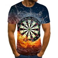 Men's Unisex Graphic Prints Darts T Shirt Tee Short Sleeve T shirt 3D Print Round Neck Shirt Fashion Designer Basic Casual Daily M black