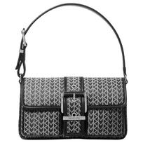 MICHAEL KORS Colby two-color new logo print design fabric shoulder bag medium size women's black and white gray