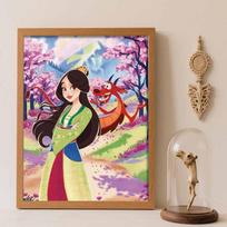 Disney Diamond Painting Kit Mulan Mushu Style Home Decor Craft Perfect Gift Idea Diamond Art Round 30x40cm black