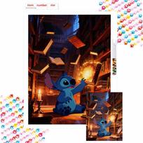 Disney Diamond Painting DIY Stitch Diamond Art Painting Set for Home Office Decoration Handmade Gifts Round 20x30cm black