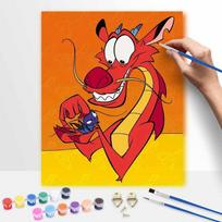 Disney Mulan Mushu and CriKee oil painting digital painting art kit handmade diy painting home decoration gift 20x30cm brown