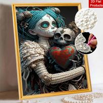 Halloween pearl gothic fantasy portrait art full pearl handmade diy home decorations 30x40 black