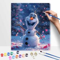 Disney Olaf Snowman Oil Painting Kit Wall Art Home Decor Gift 50x70cm blue