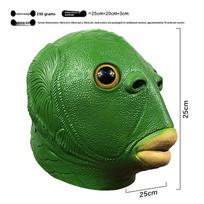 Gyvūnų serija Lateksinė gyvūno kaukė Cosplay ir Helovino vakarėliams Green Fish Head