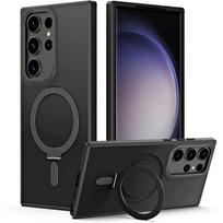 Samsung Galaxy S23 Ultra Fusion Armour Ring Stand Case - Rugged Protective Magnetic Kickstand, Wireless Charging