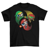 Super Smash Bros Link Mario Samus Crossover T-shirt S brown