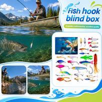 Fishing Christmas Advent Calendar Gift Box with Artificial and Fishing Rod for Anglers One Size žalia