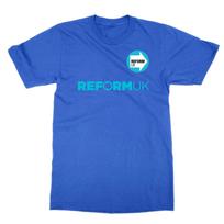 Reform UK t-shirt political tee Nigel Farage supporter top L blue