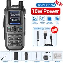 BAOFENG UV-21 PRO V4 Walkie Talkie 10W High Power Multi Band Long Range Wireless Copy Frequency Upgrade UV-21 Pro Two Way Radio EURO